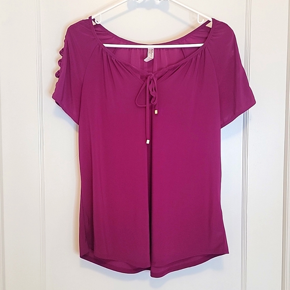 PerSeption Concepts Merlot Women's Blouse-Size M